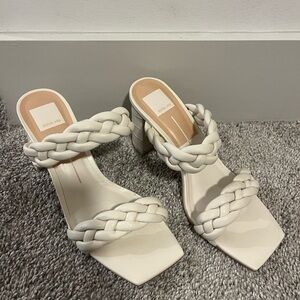 Dolce Vita Women's White Braided Heels